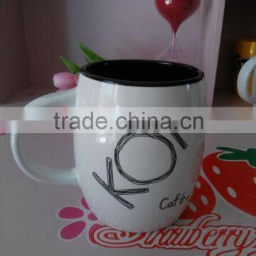 new creative promotional 400 ml glazed barrel ceramic coffee mug with different logo