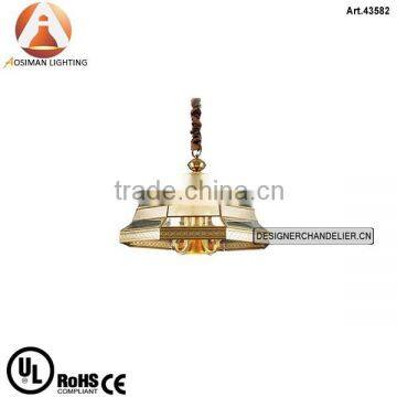 Islamic Brass Chandelier with Glass Shade