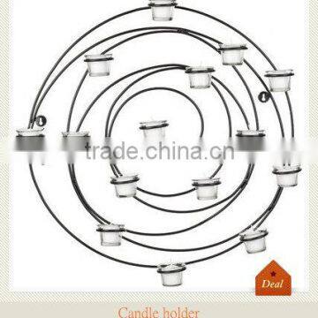 Metal hanging swirl wire round candle holder