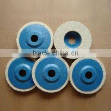 Wool Felt Polishing Wheel with Blue Cap