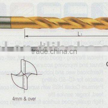 premium HSS Co HPD twist drills, jobber length