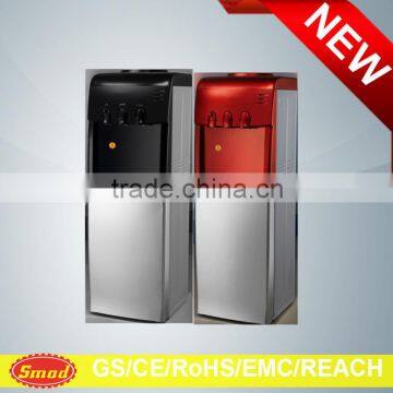 Hot normal cold stand water dispenser/3 taps water cooler with refrigerator