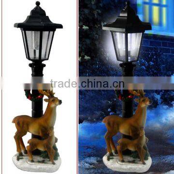 Chrisrmas ornament polyresin reindeer solar lantern rechargeable christmas lantern