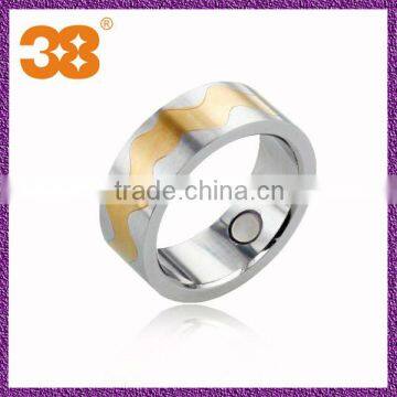 Factory magnetic product with steel gold plated silver ring