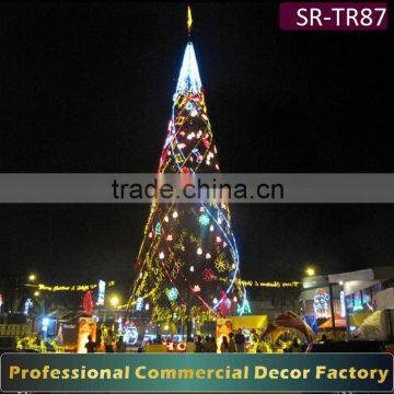 Customize 8m 9m 12m 15m 20m outdoor large giant LED lighted christmas tree with music symbol for plaza