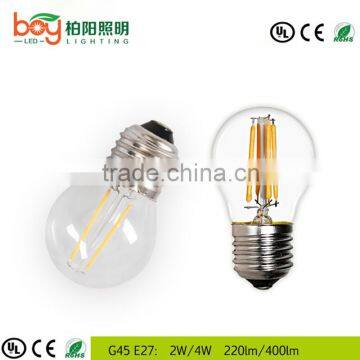 Cheapest G45 2w 4w 6w E27 edison light bulb dimmable filament led bulb