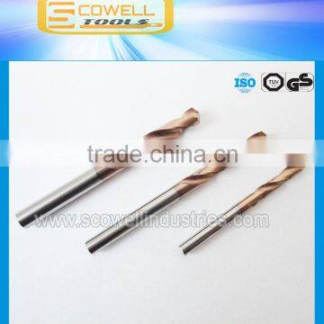 Tungsten carbide drill bit Micro Grain Altin coated for processing harder steel HRC 45,HRC50,HRC55