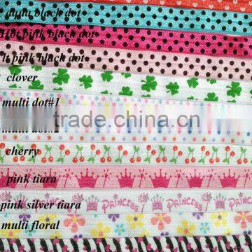 stock ! printed 5/8" fold over elastic