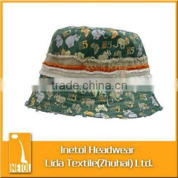 printed silk ribbon baby cap