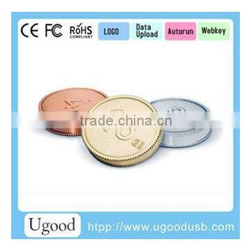 Fashionable coin usb flash drive, popular usb stick 16gb,mini usb drive 32gb