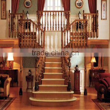 Antique European Style Solid Wood Straight Stairs