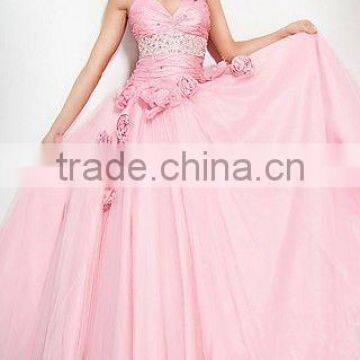 Style RZ-ed080 2012 sweetheart beaded tulle pink long sexy graduation dress