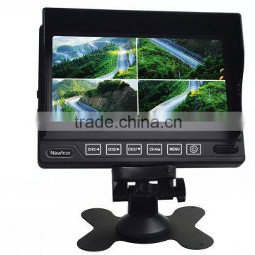 digital 7'' quad split car monitor with full HD CCTV surveillance camera kit for car / bus / van / truck