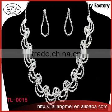 China Supplier Wholesale fashion rhinestone Necklace Earrings Sets