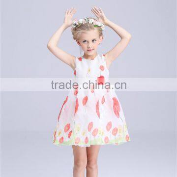 Well dressed OEM service chiffon floral print fat dress for girl