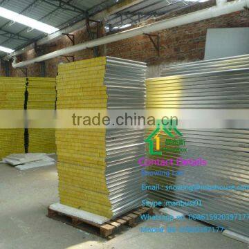 Fireproof glass wool wall sandwich panel/board for prefab house/villas