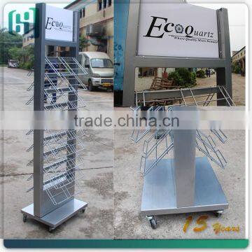 retail sample room metal ceramic floor tiles display showcase stand HSX-S0349