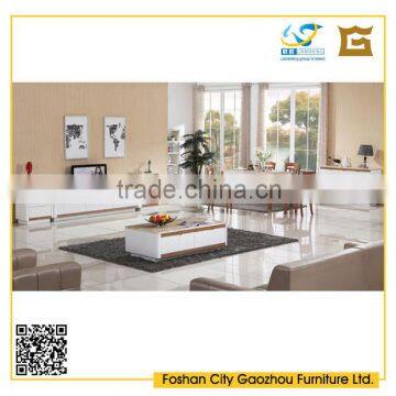 2016 contemporary style marble top white high gloss wooden living room funriture sets and dining room furniture sets