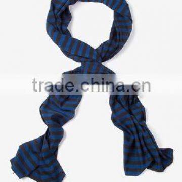 2016 personalized mens caravan wide blue striped 100% cotton scarf