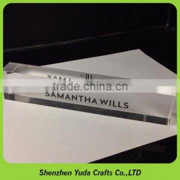 Solid Acrylic Base Block as Block Award Holder Cnc Finish Cast Long Strip Acrylic Display Block photo-2