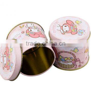 Dongguan manufacture cmyk round shape metal box for cookies