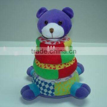 Colorful Plush Teddy bear Ring infant Baby education Toy