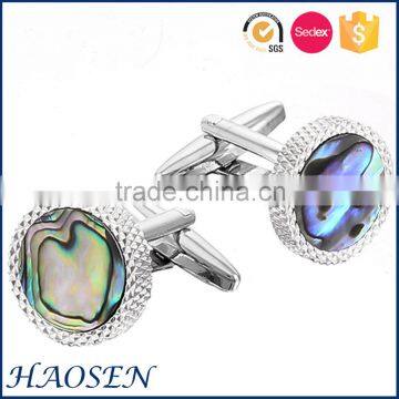 Superior Quality Newest Brass Abalone Stone Dad Cufflinks