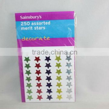 Assorted Colorful decorate star shape sticker set