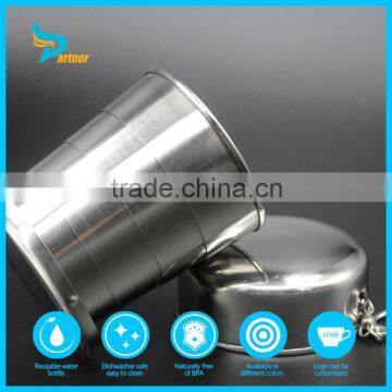 stainless steel collapsible travel coffee tea cup