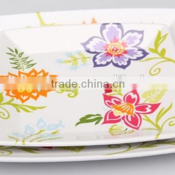 melamine square plates set