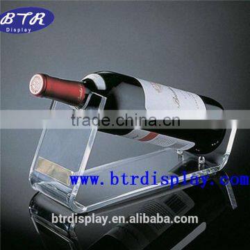 custom clear acrylic plastic wine bottle single holder