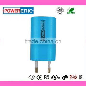 OEM colorful 2 port 5v 2.4a usb ac power adapter, usb wall charger for smartphone cell phone