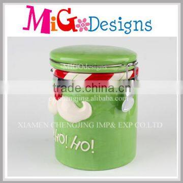 Airtight Jar Ceramic Candy Jar Mustache Embossing Wholesale