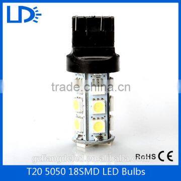 Guangzhou factory wholesale auto bulb light T20 5050smd 18leds