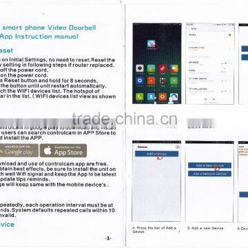 Wifi Video Audio Door Bell, Wireless Two Way Recording Talk and Unlock Function