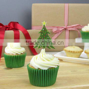 12 Christmas Tree Cupcake Decorations Toppers Decorations Pick