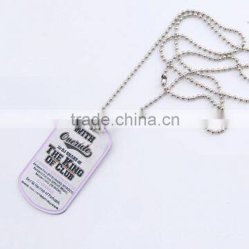 Aluminium custom metal promotional dog tags with chain