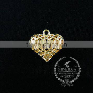 17mm gold plated heart pendant charm DIY earrings chandelier jewelry supplies 1850249