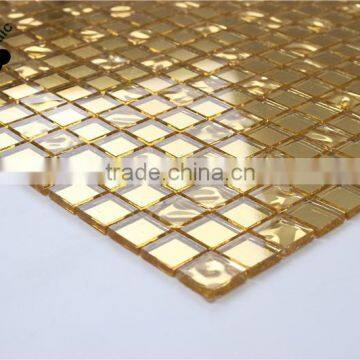 SMG13 Shopping center mosaic bathroom KTV wall and floor tiles gold wave glass mosaic