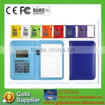 fashionable mini fancy leather Notepad with calculator