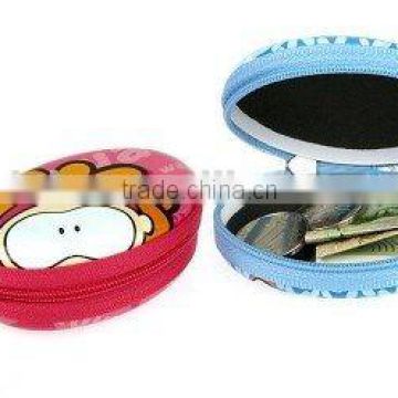 lady shopping portable zipper tin coin box