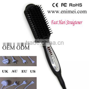 Amazon best selling hair tools rush brush hair straightener comb lcd new products 2016