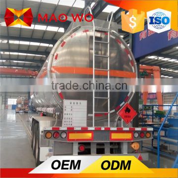 Stainless steel fuel tanker trailer for sale, aluminium alloy fuel tank trailer