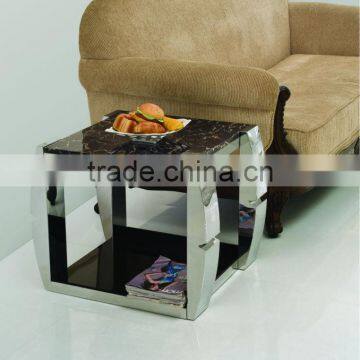 D331 marble top stainless steel side table with low price