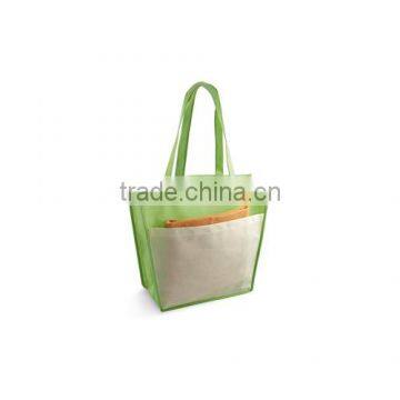 Eco Friendly Fabric Tote Shopping Bag With Big Frontal Pocket