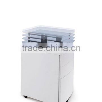 3 Drawer Up-down Mobile Pedestal With Wooden Top Cabinets photo-2