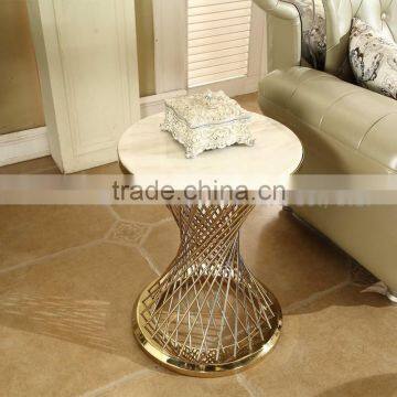 Marble Stainless Steel High Side Table for Corner