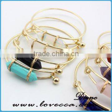 Guangzhou New Arrival Girls Design Fancy Wire Stone Bangle photo-2