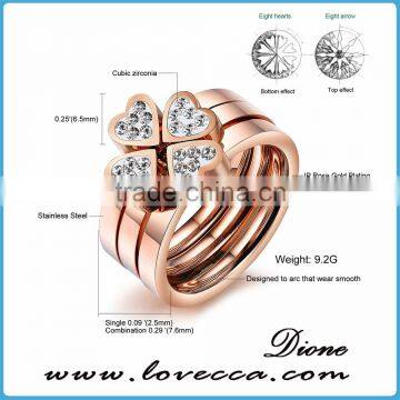 Wholesale Bulk Sale Heart Shaped Rose Gold Plating Stainless Steel Ring Women Jewelry photo-5