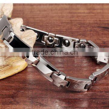 8.66" Men's Tungsten Steel Bio Health Care Magnetic Therapy Link Bracelet photo-4